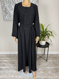 Black Breastfeeding / Nursing Wide Sleeve Nida Closed Abaya