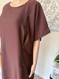 Breastfeeding / Nursing Dark Brown Nida Inner Slip Dress Abaya
