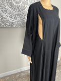 Black Breastfeeding / Nursing Wide Sleeve Nida Closed Abaya