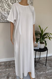 Breastfeeding / Nursing White Nida Inner Slip Dress Abaya