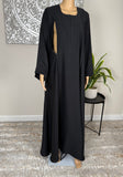 Black Breastfeeding / Nursing Wide Sleeve Nida Closed Abaya