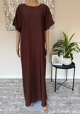 Breastfeeding / Nursing Dark Brown Nida Inner Slip Dress Abaya
