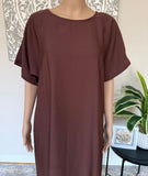 Breastfeeding / Nursing Dark Brown Nida Inner Slip Dress Abaya