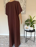 Breastfeeding / Nursing Dark Brown Nida Inner Slip Dress Abaya