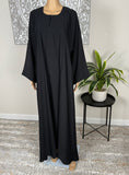 Black Breastfeeding / Nursing Wide Sleeve Nida Closed Abaya