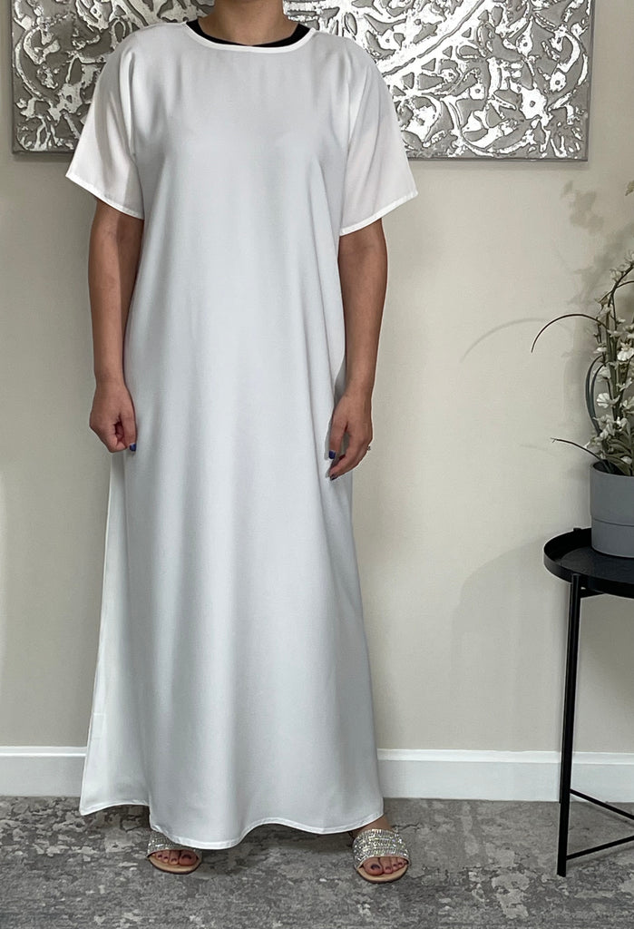 Off White Nida Inner Slip Dress Abaya – AWRAH CLOTHING