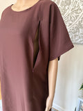 Breastfeeding / Nursing Dark Brown Nida Inner Slip Dress Abaya