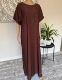 Breastfeeding / Nursing Dark Brown Nida Inner Slip Dress Abaya