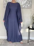 Denim Blue Nida Butterfly Abaya