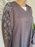 Premium Hand Embellished Lilac Open Abaya