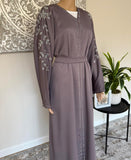 Premium Hand Embellished Lilac Open Abaya