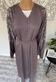 Premium Hand Embellished Lilac Open Abaya
