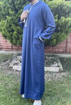Premium Men’s Royal Blue Omani Embroidered Thobe
