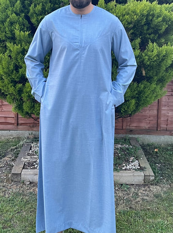Men’s Sky Blue Omani Thobe Jubbah