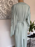 Premium Hand Embellished Sage Open Abaya