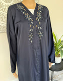 Premium Hand Embellished Navy Blue Open Abaya