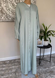 Premium Hand Embellished Sage Open Abaya