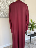 Premium Hand Embellished Burgundy Open Abaya
