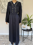 Premium Hand Embellished Navy Blue Open Abaya