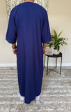 Men’s Navy Blue Moroccan Thobe