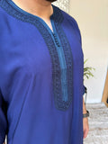 Men’s Navy Blue Moroccan Thobe
