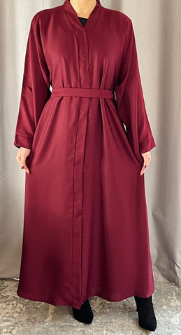 Nida Maroon Open Abaya