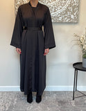 Premium Satin Black Open Abaya