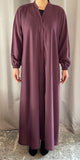 Nida Mauve Open Abaya Cuffed Sleeve
